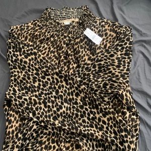 J Crew Turtle Neck Cheetah Top